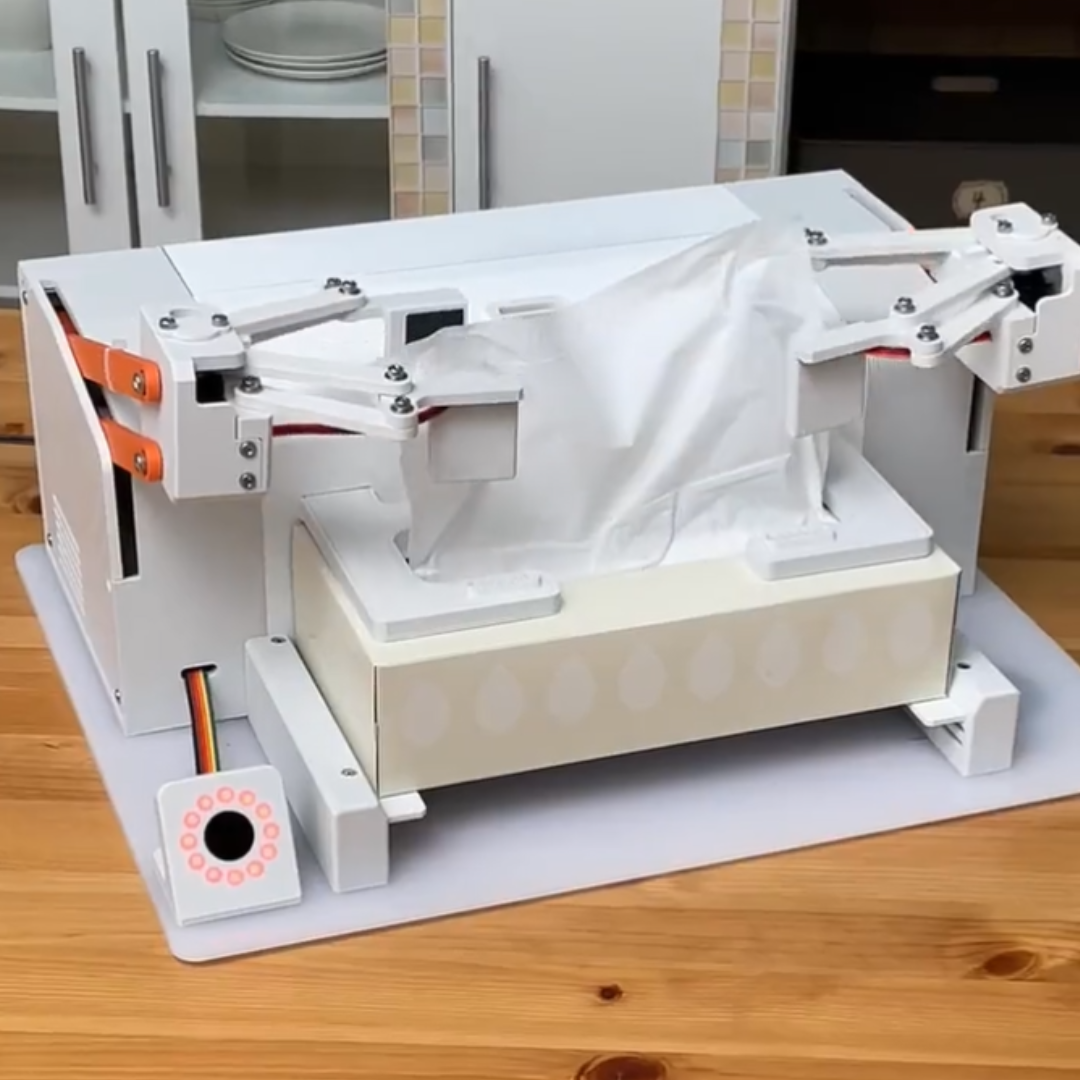 1ヶ月かけて作った全自動ティッシュ取り出し機に「社会への貢献の仕方独特ですき」の声