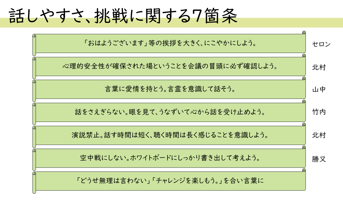 心理的安全…ルール１）