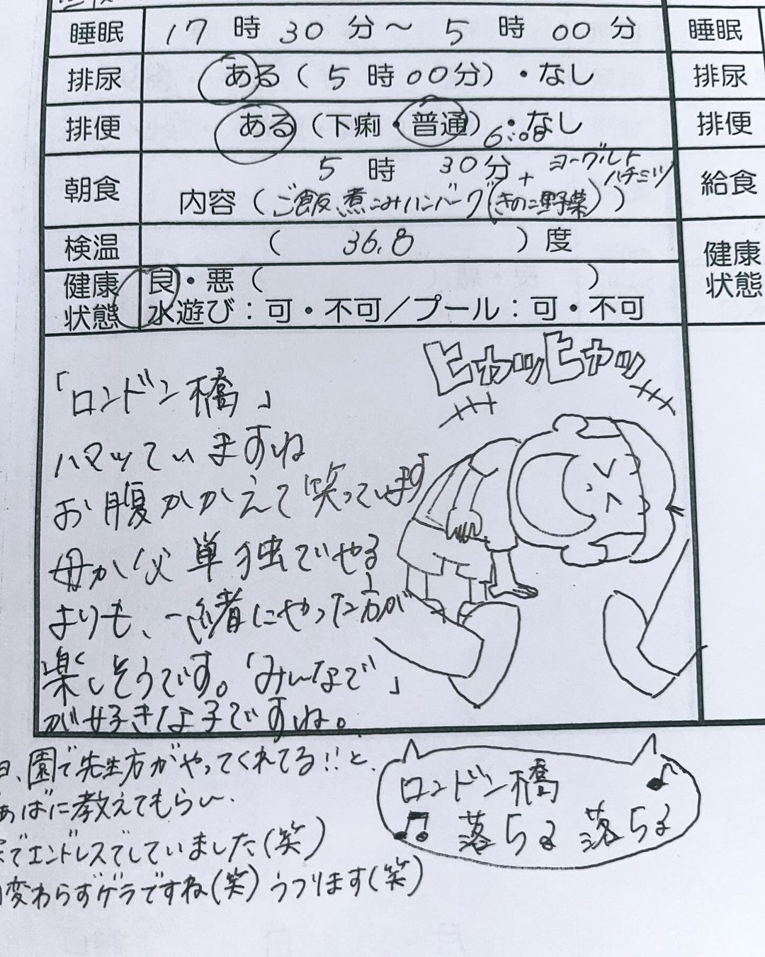 父親が5分で書く連絡帳に「めっちゃ面白い」「楽しい連絡帳」の声　書き始めたことで“育児に変化”も