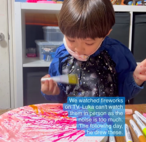 6歳の『重度知的障害を伴う自閉症』の少年　気持ちを”表現した”絵画に「斬新」「才能を感じる」の声